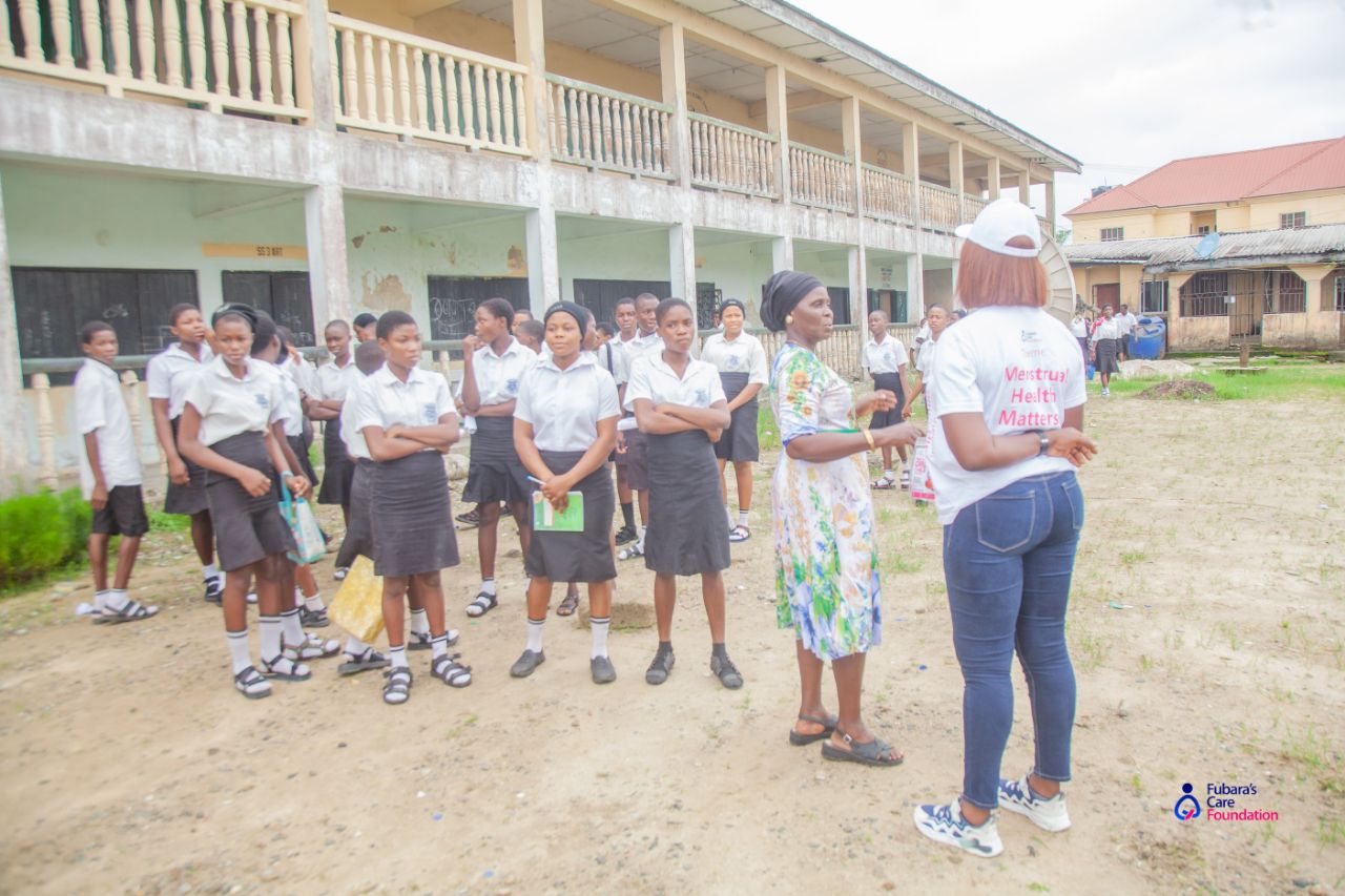 Menstrual health talk with schoolgirls at Comprehensive Senior Secondary School, Opobo Town