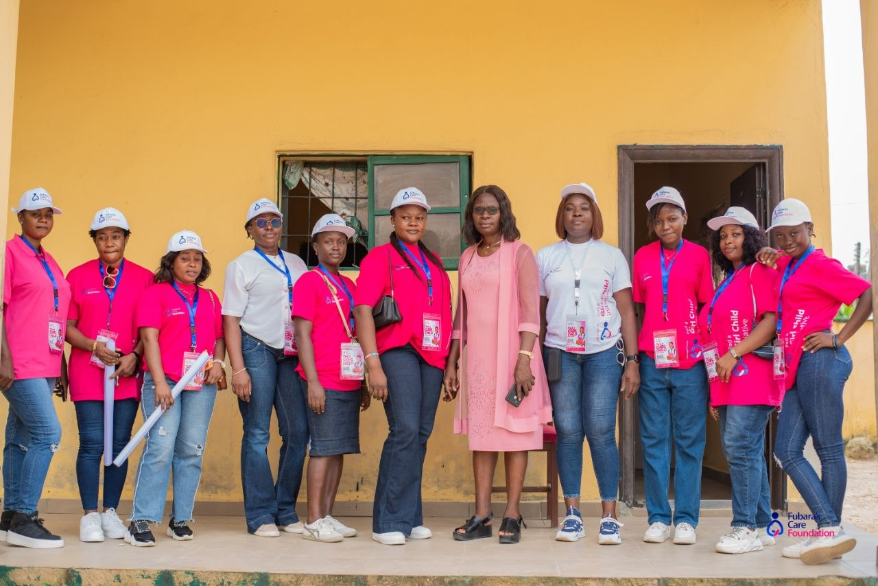 The Fubara's Care Foundation team with the school Principal at Community Girls Secondary School, Elelenwo, Obio-Akpor LGA