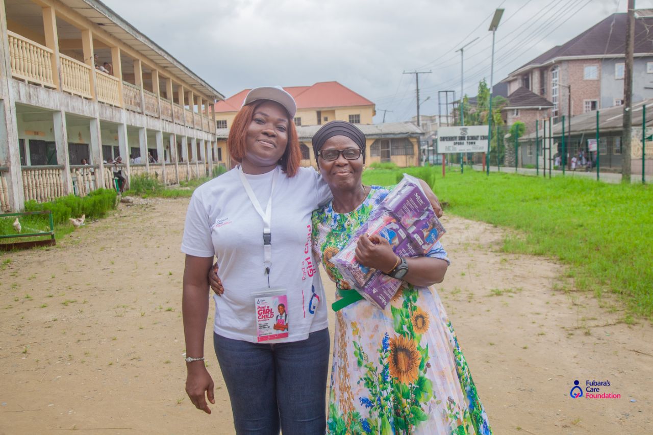 Sanitary pads handed over to the school Principal during the Pad a Girl Child Initiative in Opobo Town